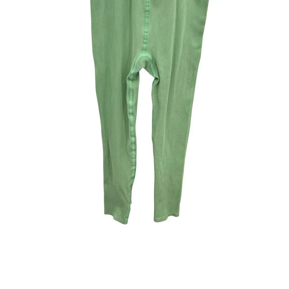 Free People Free Throw Onesie Jumpsuit Ribbed Seamless Green‎ Size Large